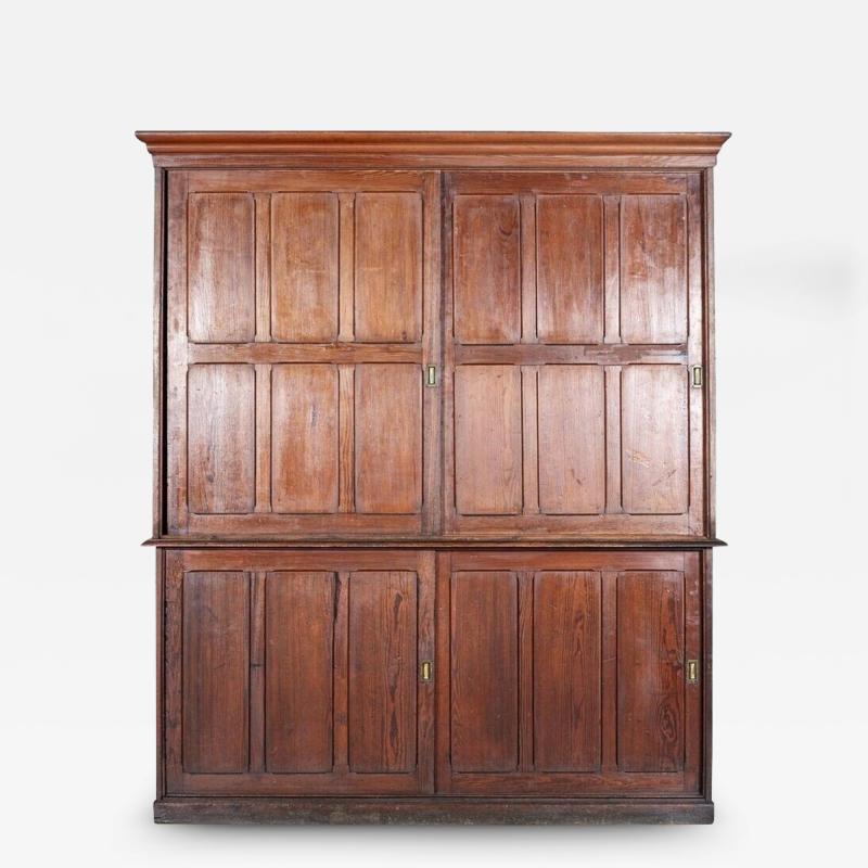 Large 19thC English Pine Housekeepers Cupboard