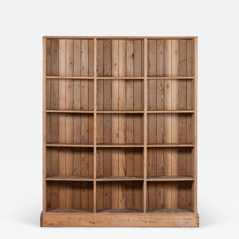 Large 19thC English Pine Pigeon Hole Bookcase