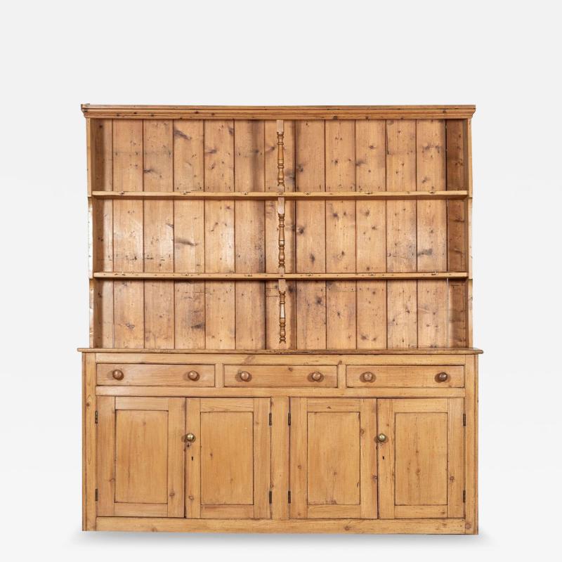 Large 19thC English Pine Waterfall Dresser