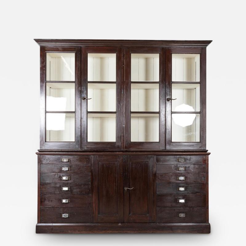 Large 19thC English Specimen Display Cabinet Bookcase