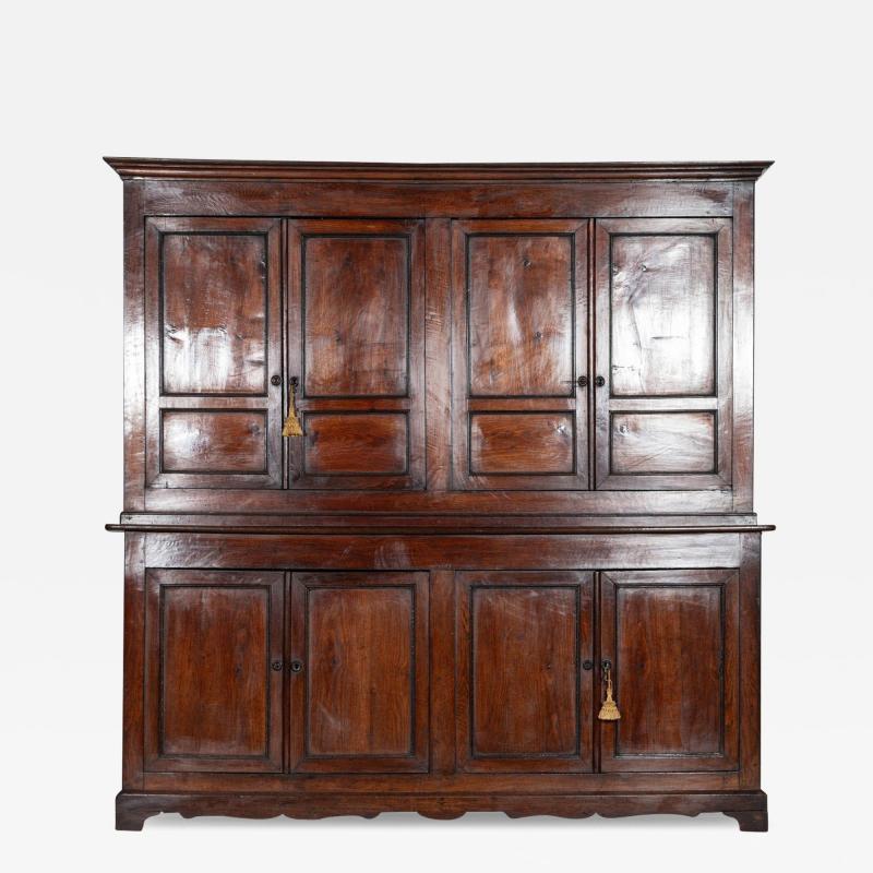 Large 19thC George III English Oak Fruitwood Housekeepers Cupboard