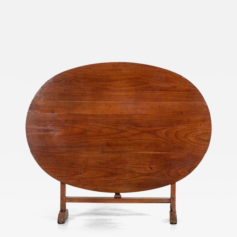 Large 19thC Oval French Fruitwood Vendange Wine Table