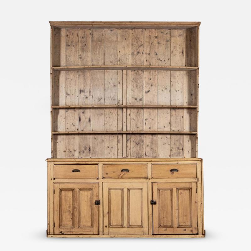 Large 19thC Pine Waterfall Dresser