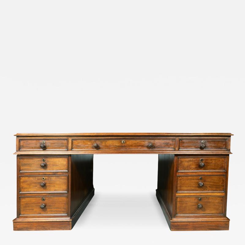 Large And Impressive George IV Mahogany Partners Desk Stamped T Wilson London