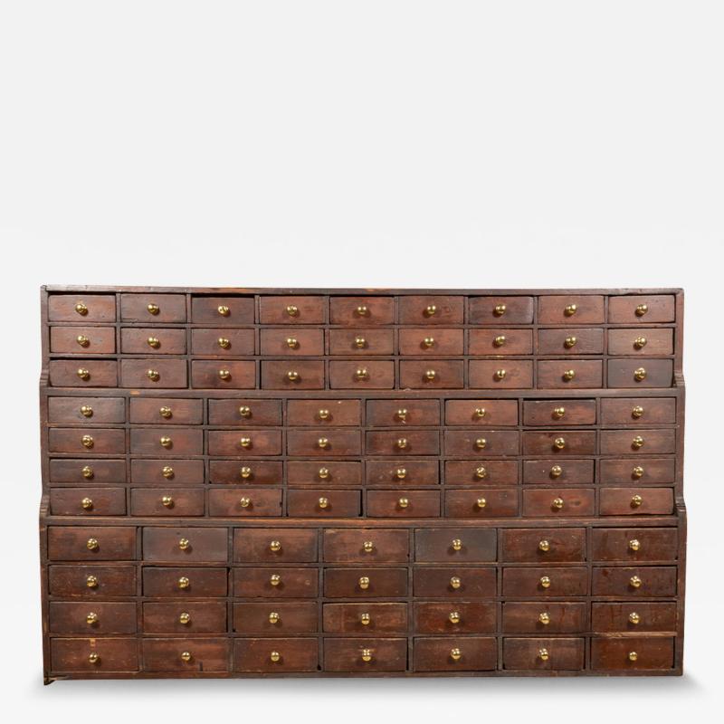 Large And Impressive Stained Pine Apothecary Chest