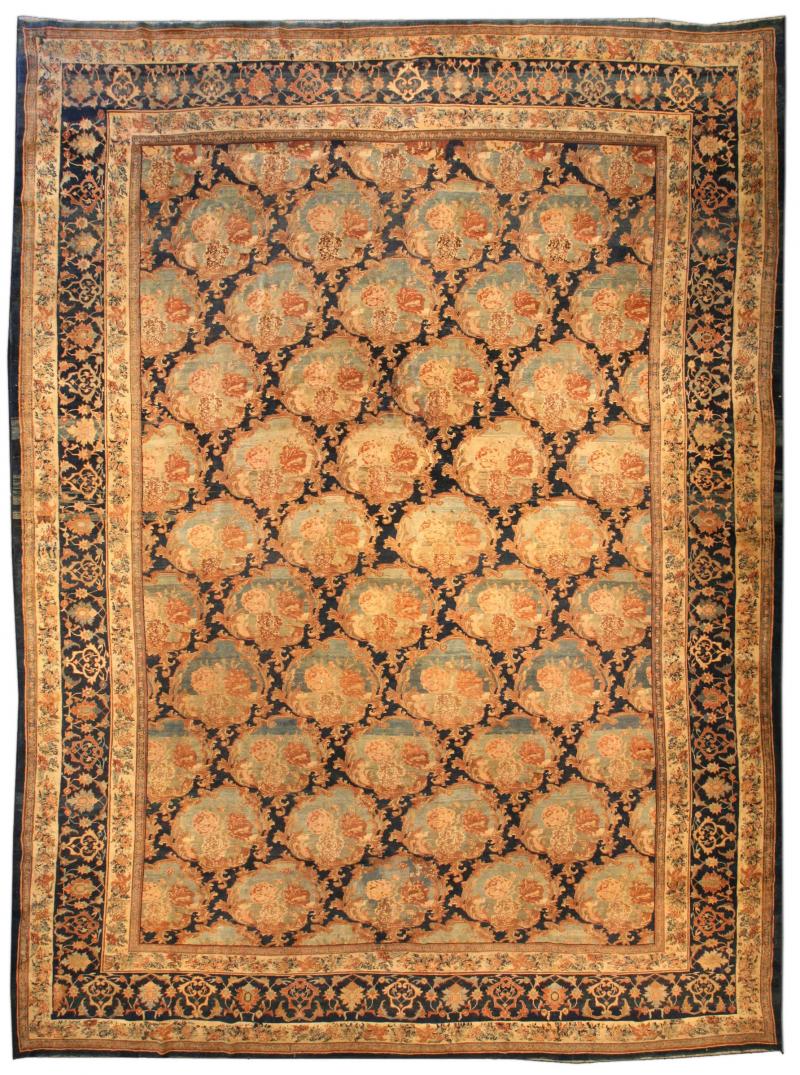 Large Antique Bidjar Botanic Handmade Wool Rug Size Adjusted 
