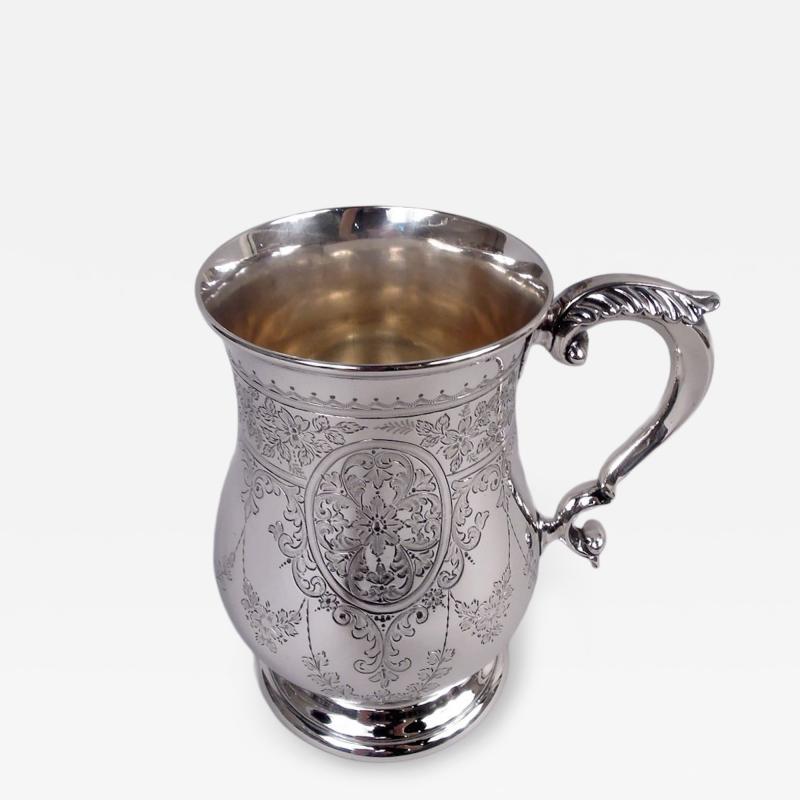 Large Antique English Victorian Georgian Sterling Silver Mug 1884