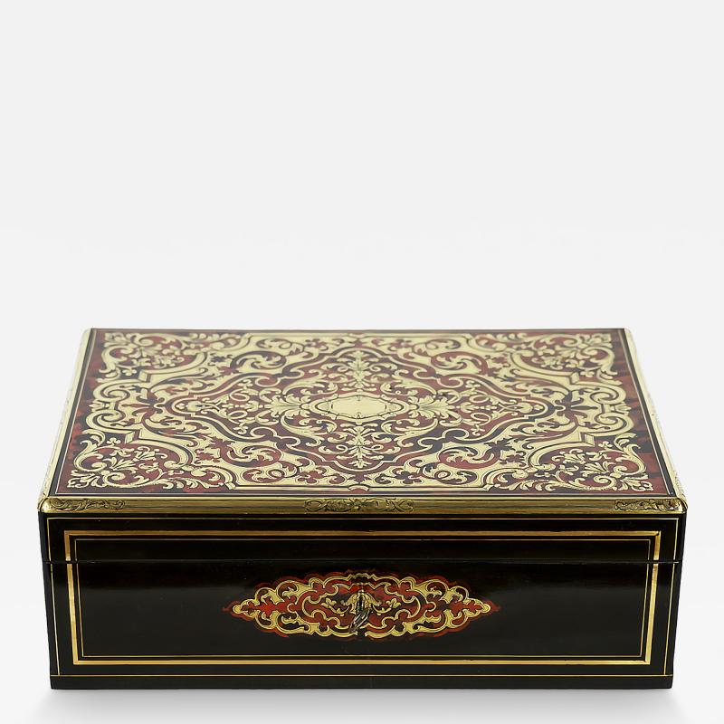 Large Antique French Boulle Napoleon III Marquetry Box