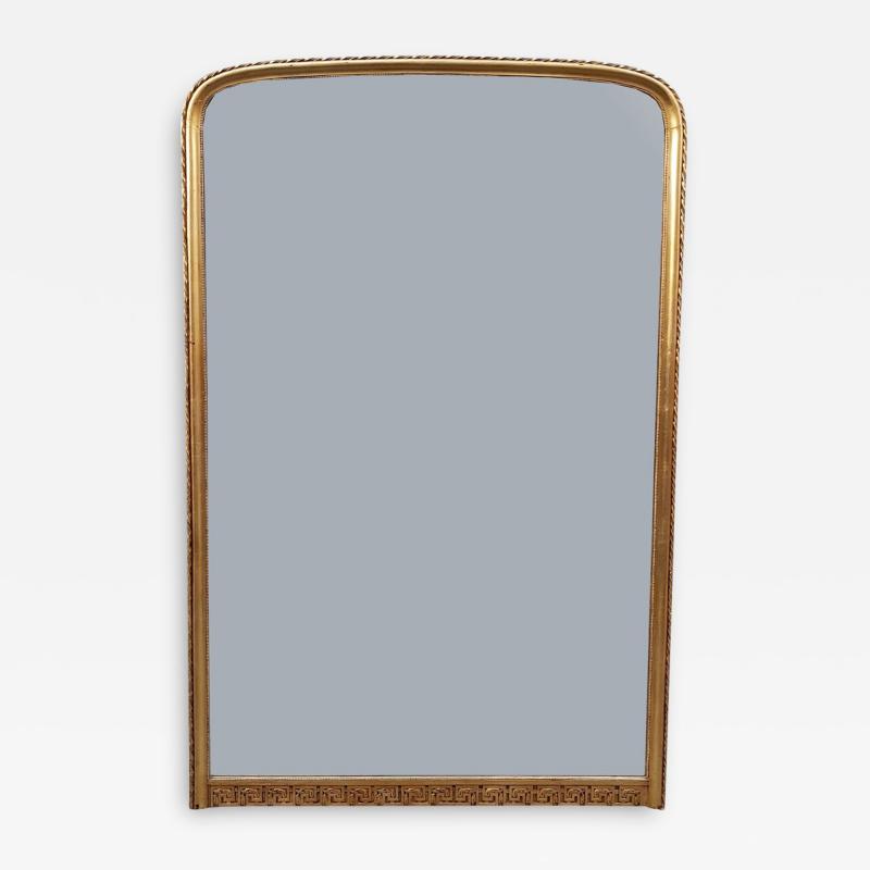 Large Antique Golden Fireplace Mirror in Wood Glass
