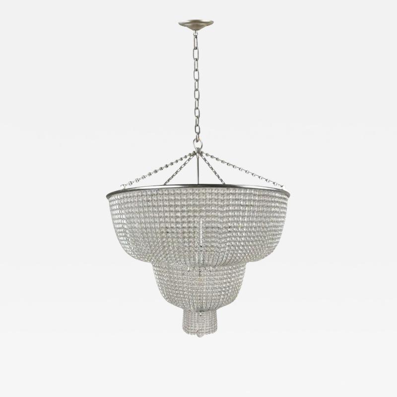Large Art Deco Style Circular Three Tiers Chandelier