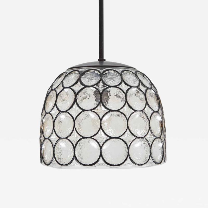 Large Austrian Iron and Glass Circle Pendant