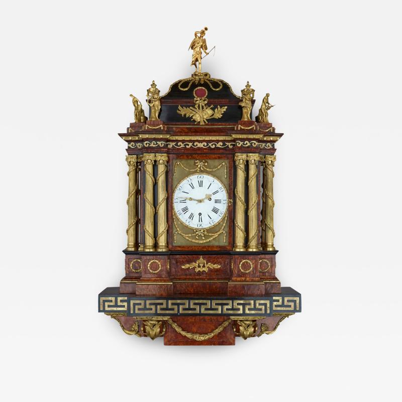 Large Baroque style Austrian ormolu mounted musical clock