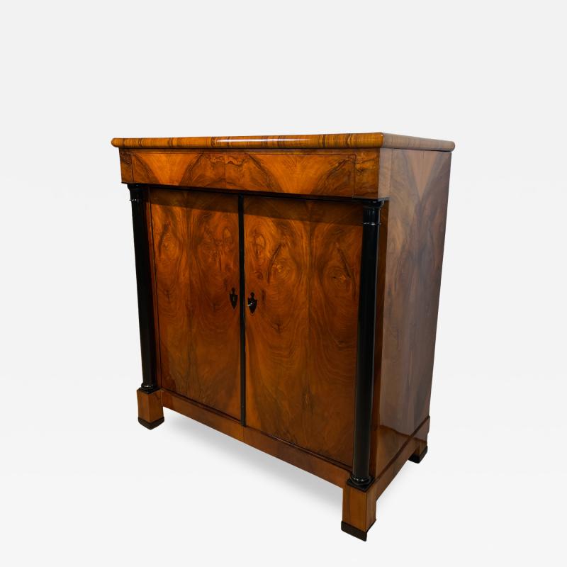 Large Biedermeier Half Cabinet Walnut and Ebonized South Germany circa 1820