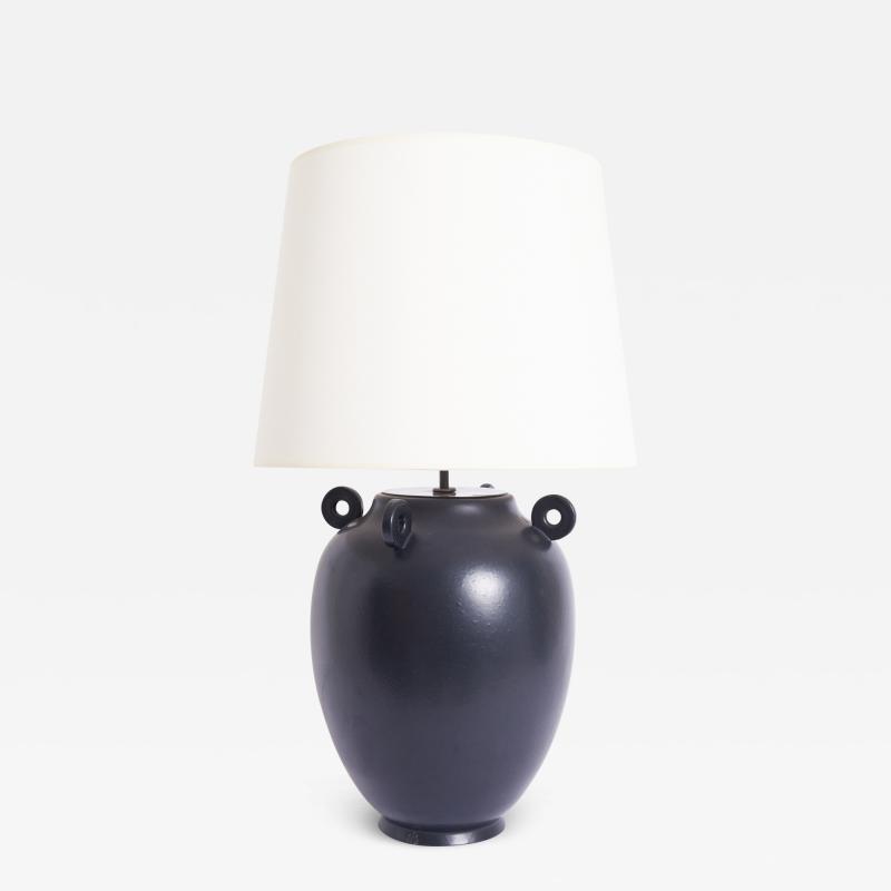 Large Black Ceramic Table Lamp