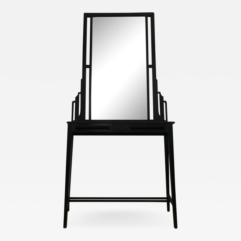 Large Black Console with Mirror
