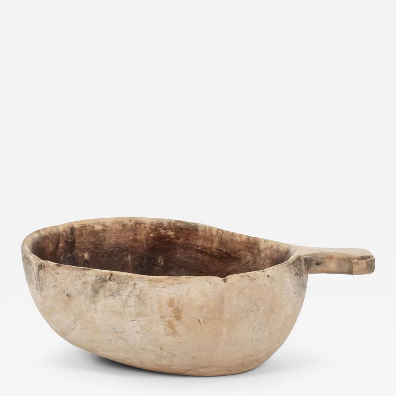 Large Bleached Swedish Lapland Ale Bowl with Handle