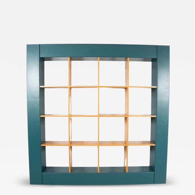 Large Bookcase Loop by Pierluigi Molinari Wood and Leather Italy 1990s