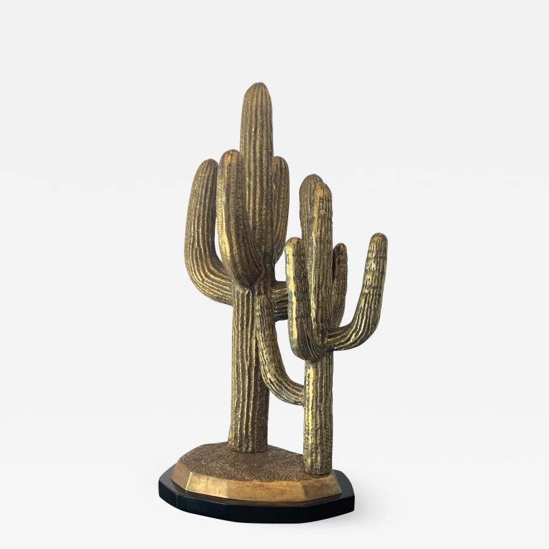 Large Brass Cactus Sculpture