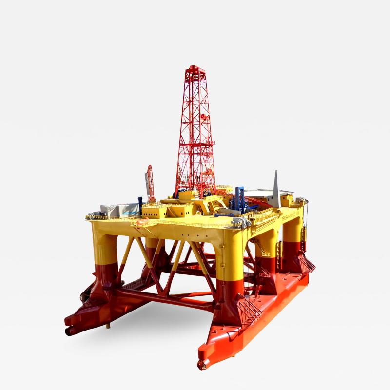 Large Brass Miniature Oil Drilling Rig of Norwegian Trosvik Bingo 3000