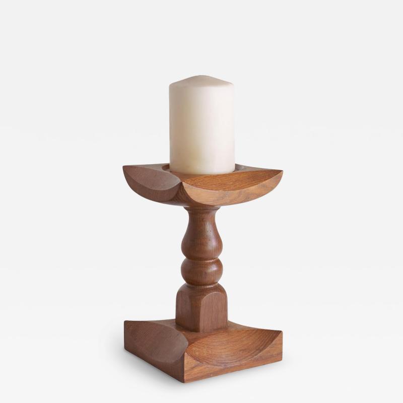 Large Brutalist Candle Holder in Solid Oak