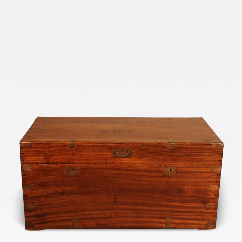 Large Campaign Chest Of Captain 0 w Darch N 1 In Camphor Wood