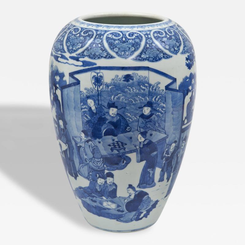 Large Chinese Blue White Vase Circa 1860