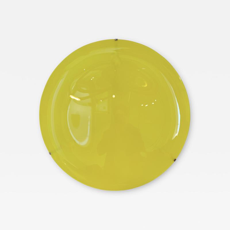 Large Contemporary Curve Concave Yellow Mirror Italy