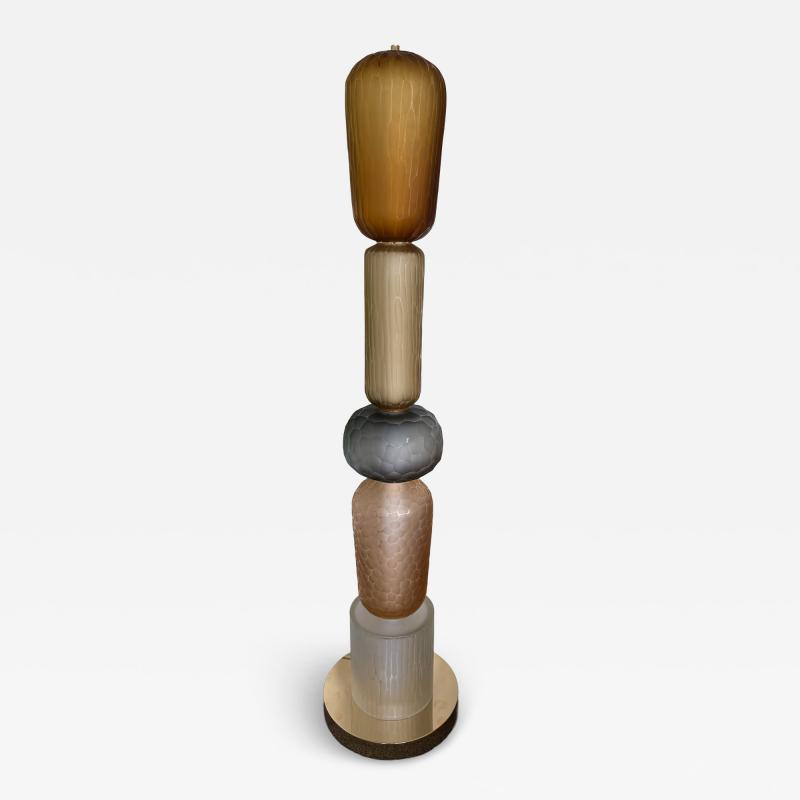 Large Contemporary Totem Murano Glass Floor Lamp by Studio AD Italy