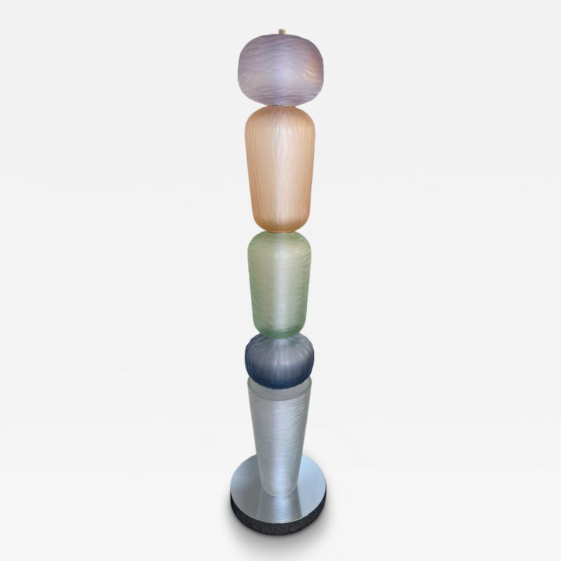 Large Contemporary Totem Murano Glass Floor Lamp by Studio AD Italy