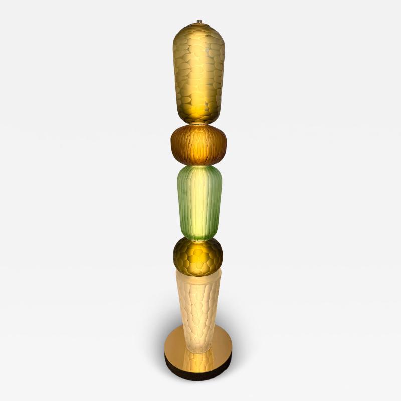 Large Contemporary Totem Murano Glass Floor Lamp by Studio AD Italy