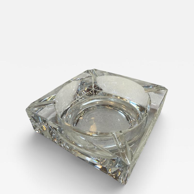 Large Crystal Ashtray Italy 1970s