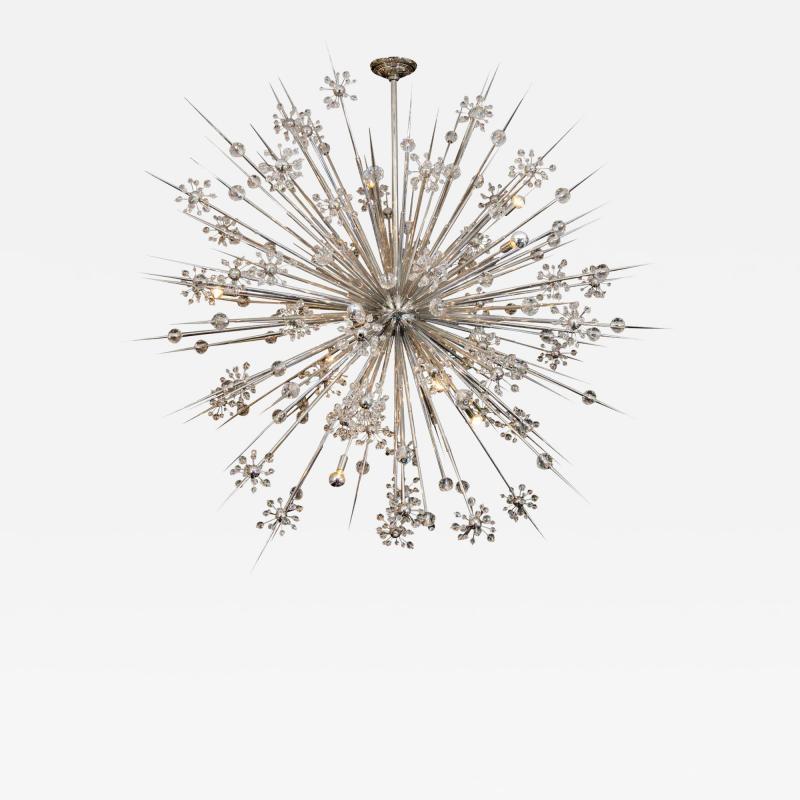Large Custom Crystal Starburst Sputnik Chandelier