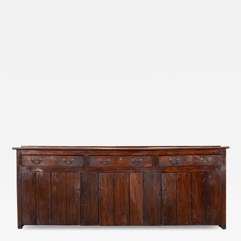 Large English 19thC Elm Dresser Base