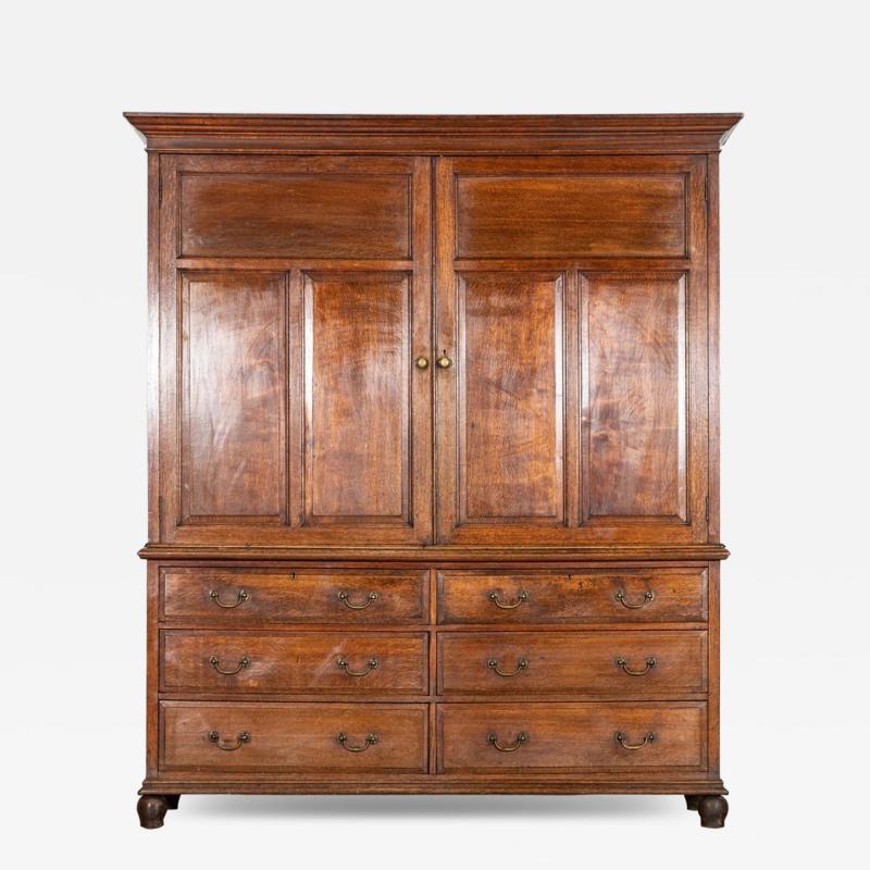 Large English 19thC Oak Housekeepers Cupboard