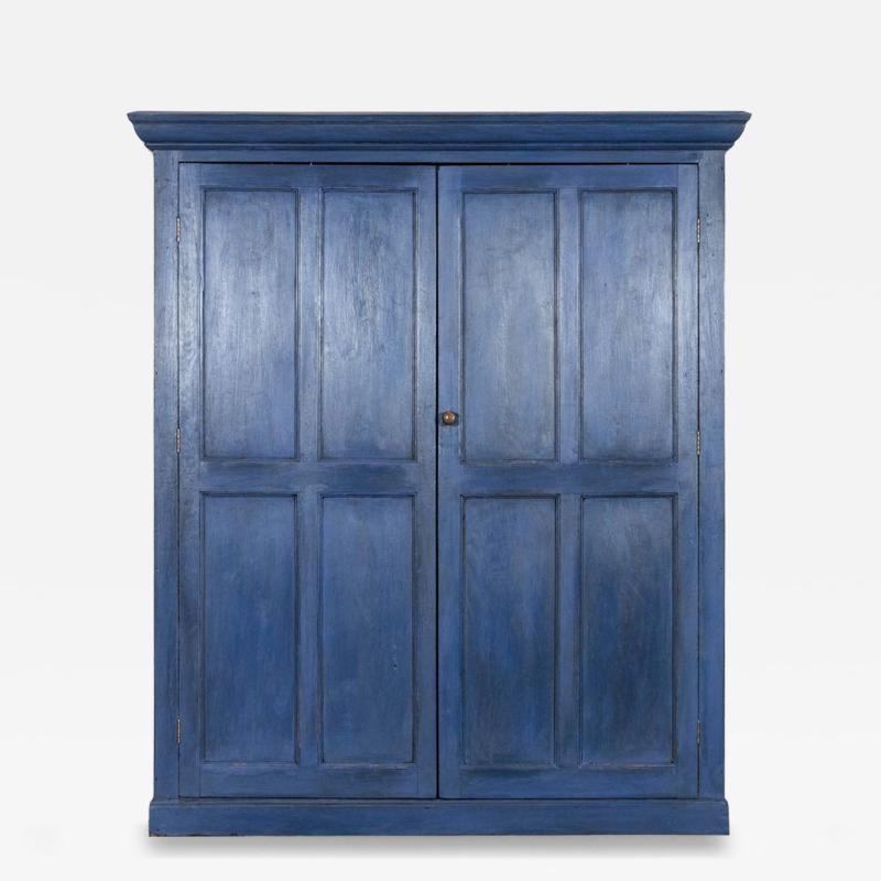 Large English 19thC Painted Pine Larder Cupboard