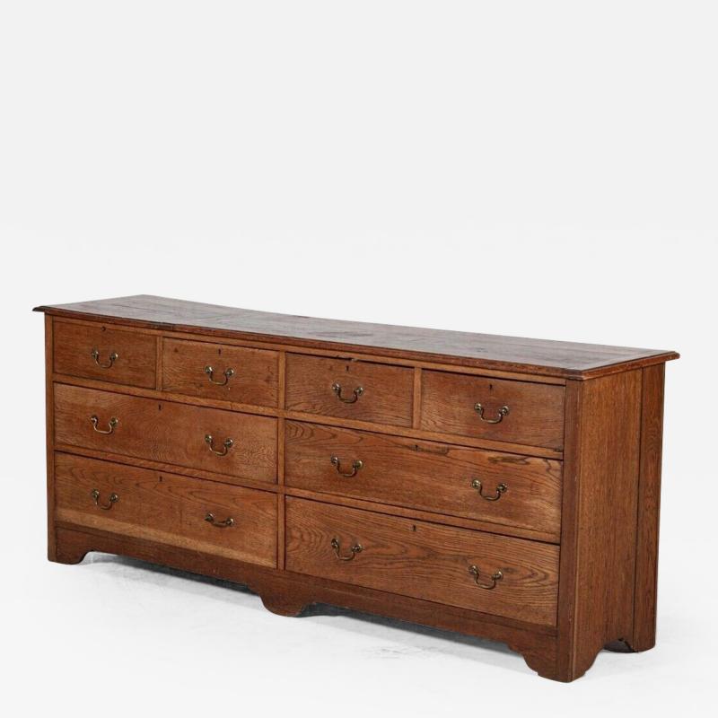 Large English Oak Bank of Drawers