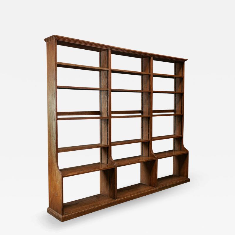 Large English Oak Modular Open Bookcase s