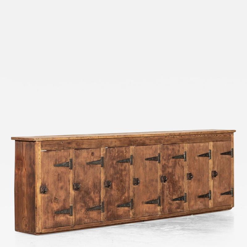 Large English Pine Locker Cabinet