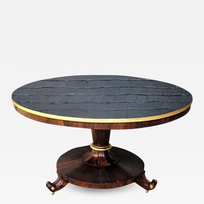 Large English Regency Tilt Top Center Table