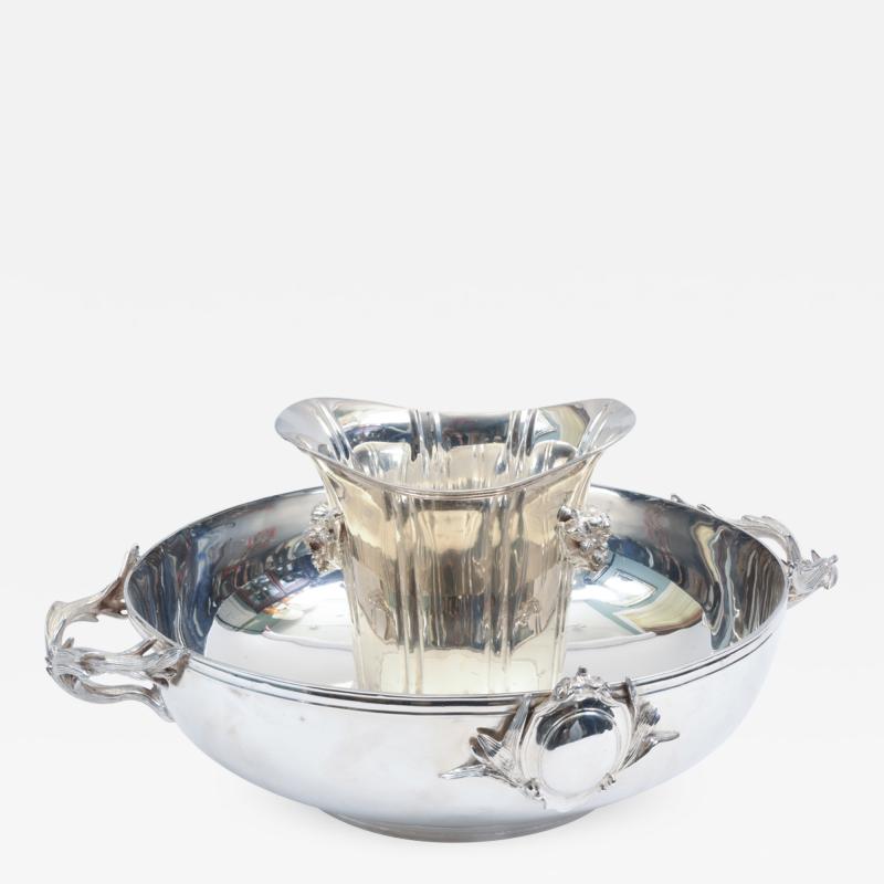 Large English Sheffield Silver Plated Champagne Cooler with Ice Bucket 