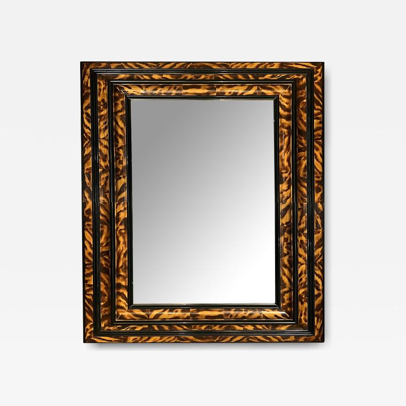 Large Faux Tortoiseshell and Parcel ebonized Mirror in the Flemish Style