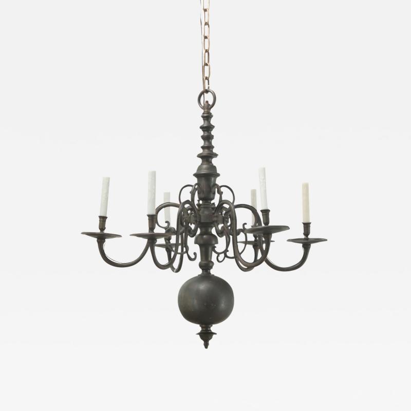 Large French 19th Century Brass Chandelier