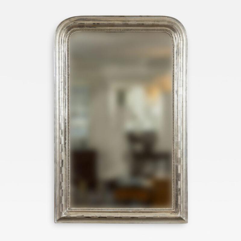 Large French Belle Epoque Silver Gilded Mirror