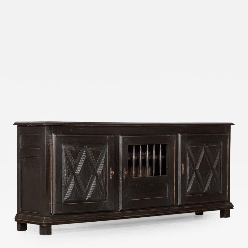 Large French Ebonized Fruitwood Enfilade Buffet