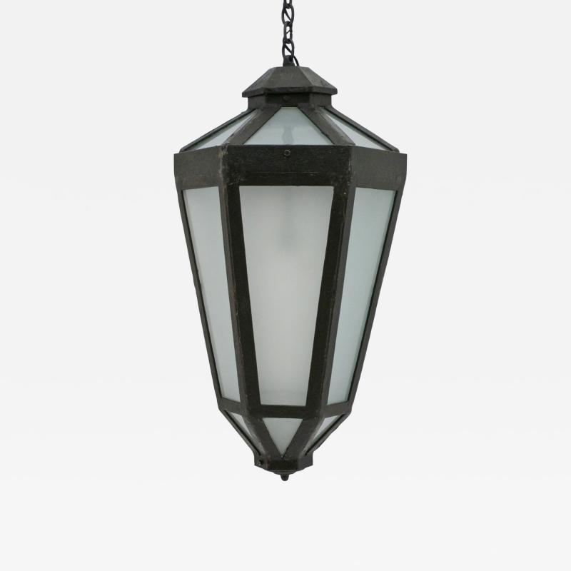 Large French Hexagonal Iron Lantern