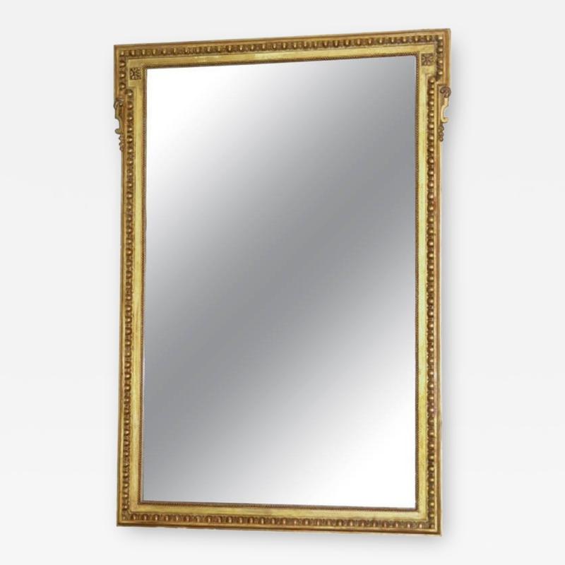 Large French Neoclassical Gold Leaf Mirror