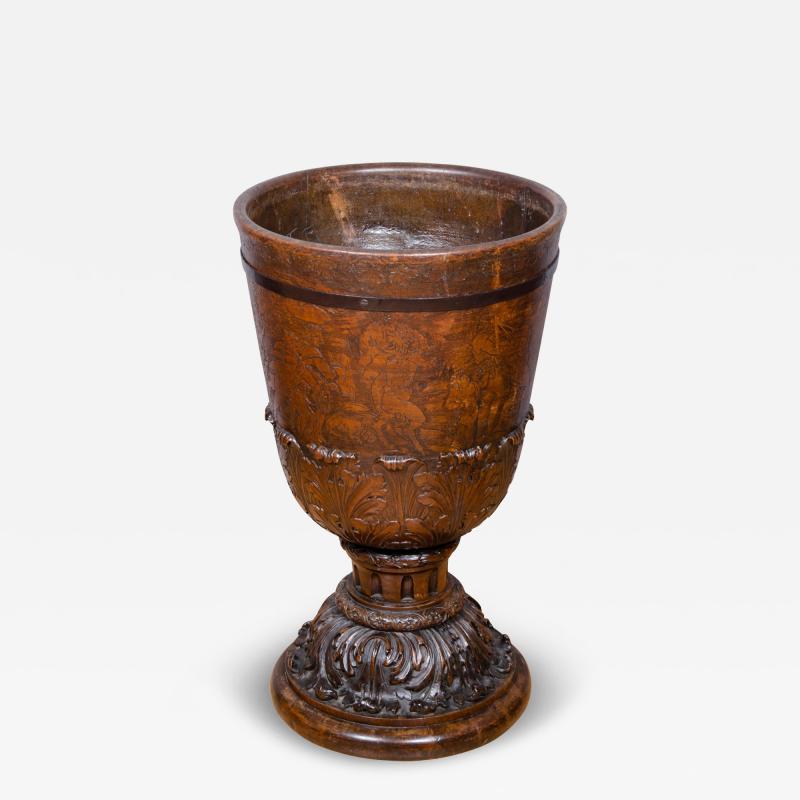 Large Georgian Mahogany Footed Urn