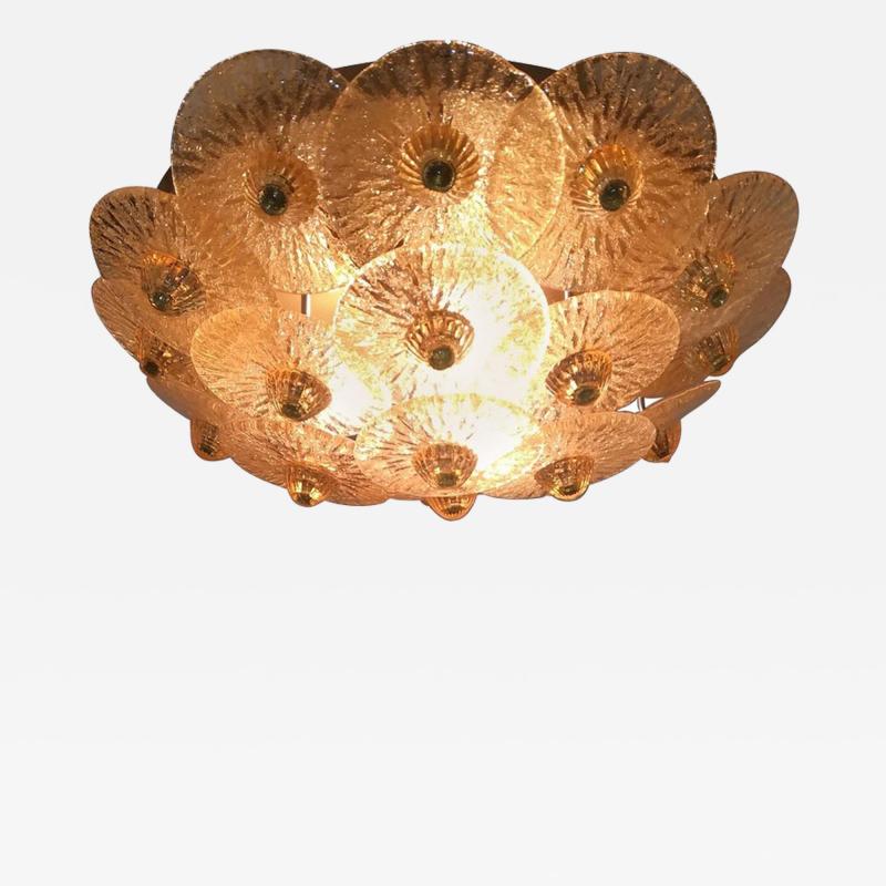 Large Golden Crystal Ceiling Light