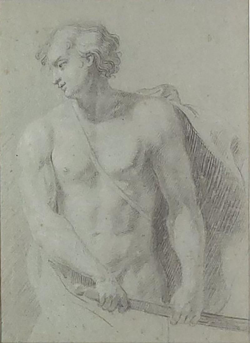 Large Good Old Master Drawing of David France 18th century 