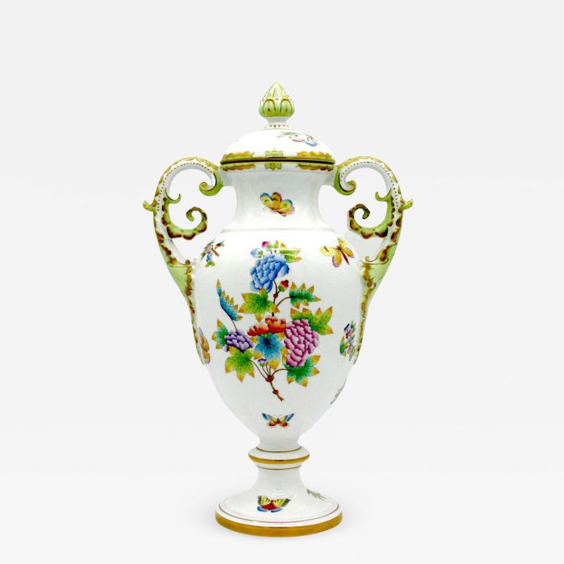 Large Herend Porcelain Decorative Vase Urn